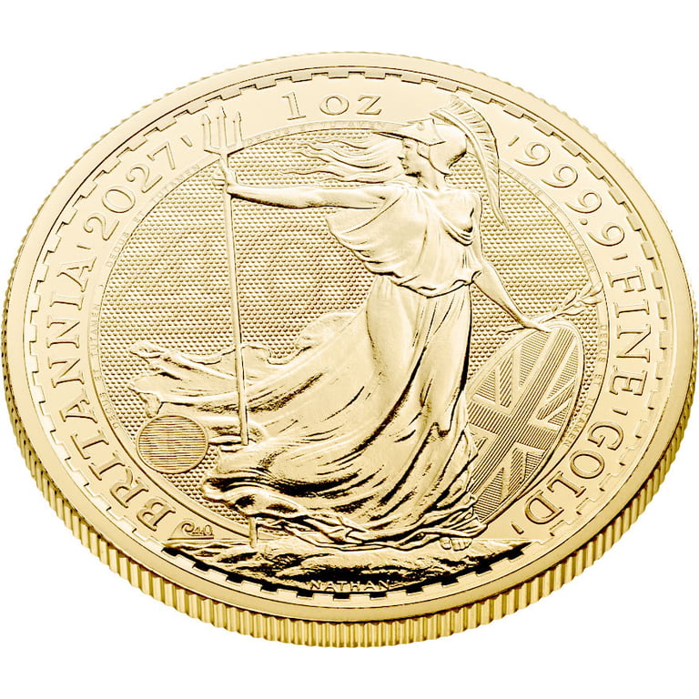 Side view of Gold Britannia 1 oz - 2027