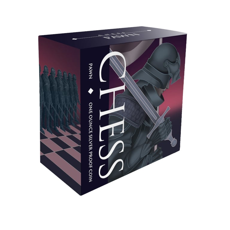 Case of Silver Chess Pawn 1 oz – Black Proof 2026