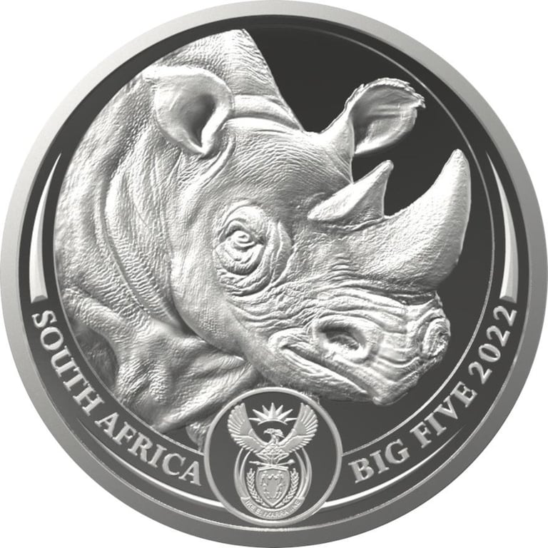 Front of the Silver Rhino 1000 g - Big Five Series II - 2022