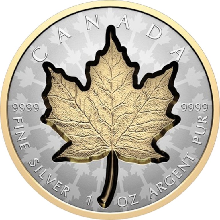Front of the Silver Maple Leaf 1 oz RP - Super Incuse 2024