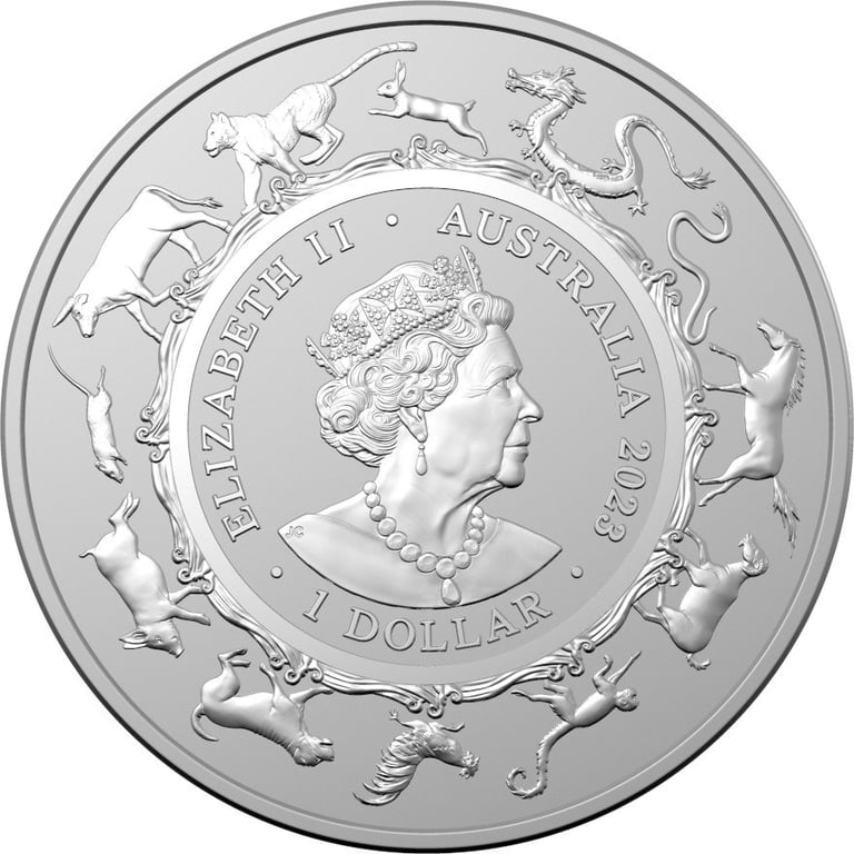 Back of the Silver Lunar Rabbit 1 oz - RAM 2023