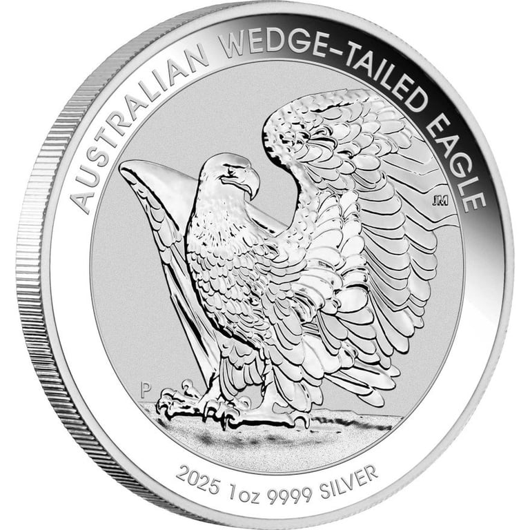 Side view of the Silver Wedge Tailed Eagle 1 oz - 2025