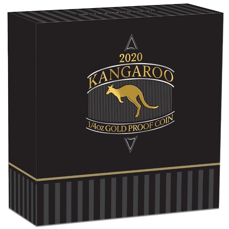 Original coin case of the Gold Kangaroo 1/4 oz PF - 2020
