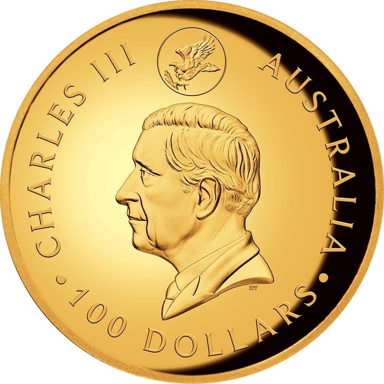 Back of the Gold Wedge Tailed Eagle 10th Anniversary 1 oz PF - High Relief 2024