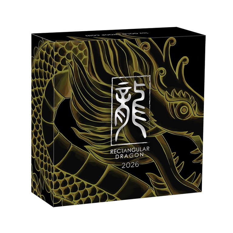 Box of Gold Dragon Rectangle 1 oz PF - 2026