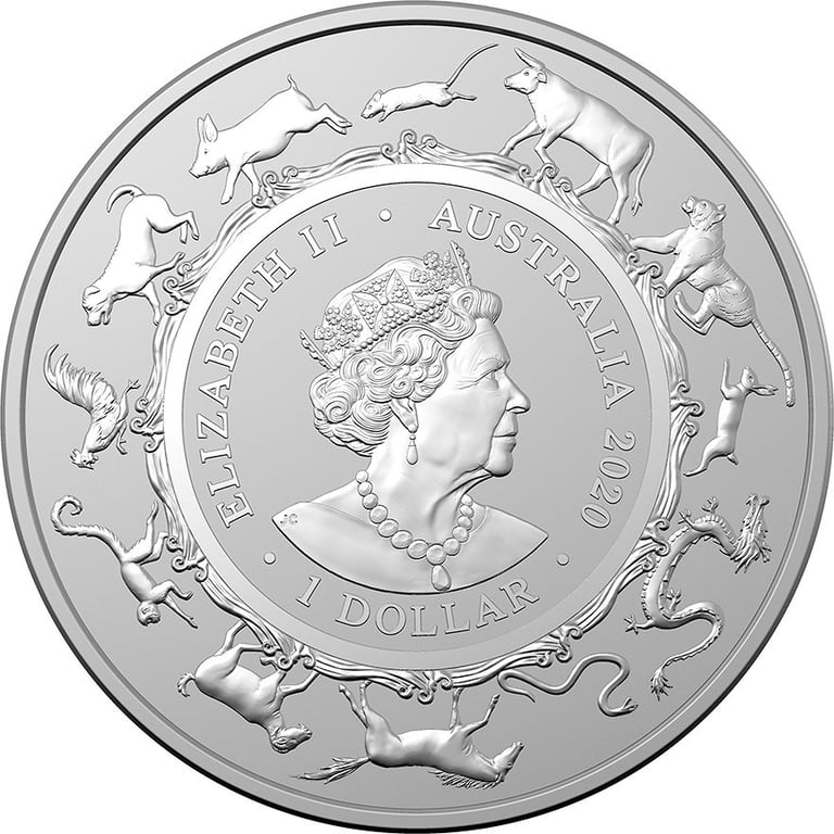 Back of the Silver Lunar Rat 1 oz - RAM 2020