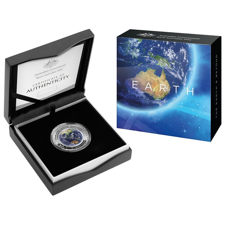Silver Earth and Beyond 1 oz PF - The Earth in the original coin case
