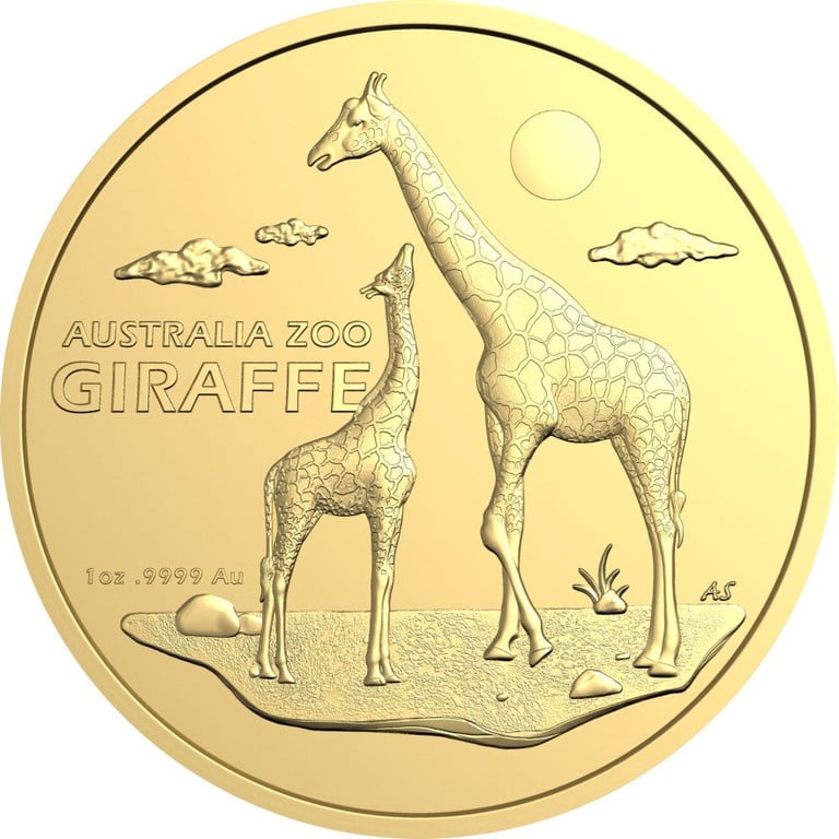 Front of the Gold Australia Zoo 1 oz - Giraffe - RAM 2024