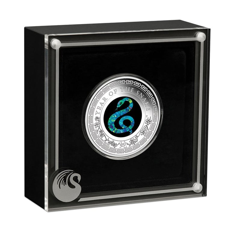 Silver Opal Series 1 oz PF - Year of the Snake 2025 in the original coin case