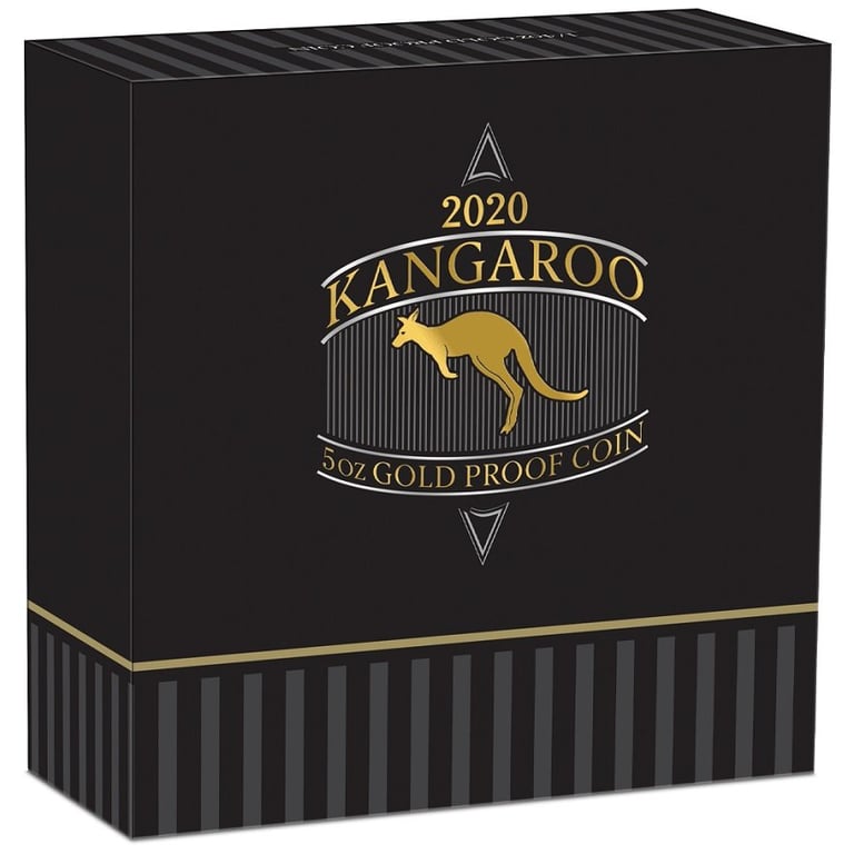 Original coin case of the Gold Kangaroo 5 oz PF - 1st Edition