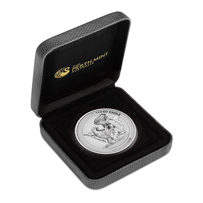 Silver Wedge Tailed Eagle 5 oz RP - High Relief 2025 in the original coin case
