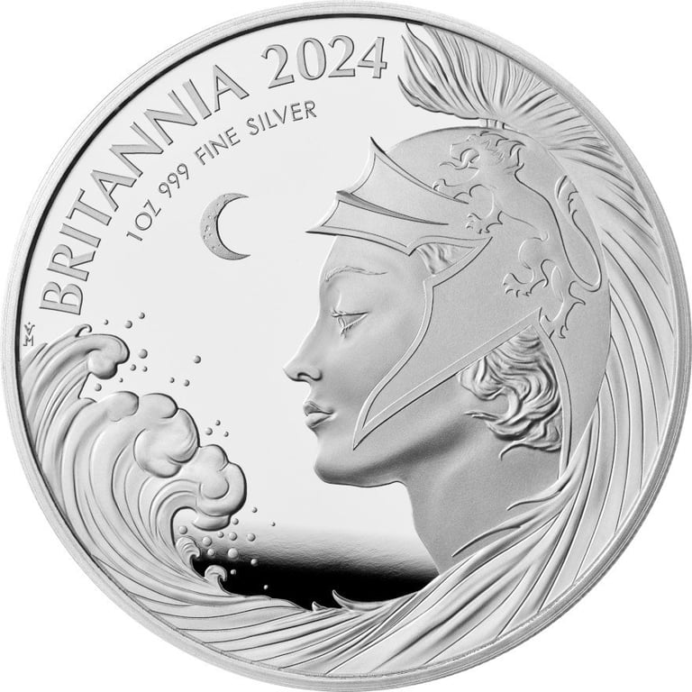Front of the Silver Britannia 1 oz PF - 2024