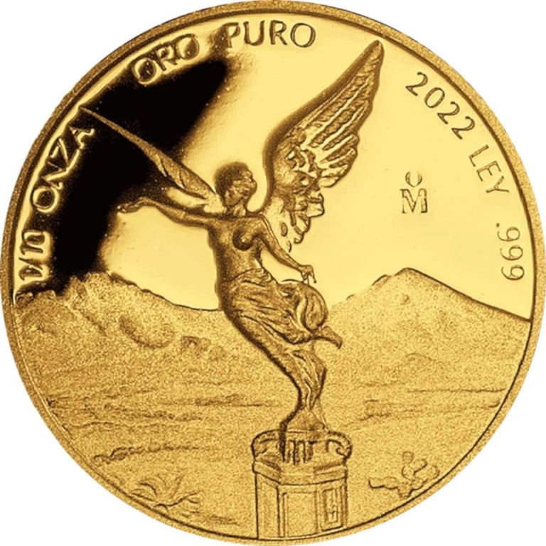 Front of the Gold Mexico Libertad 1/10 oz PF - 2022