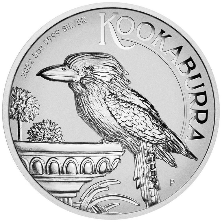 Front of the Silver Kookaburra 5 oz PF - Incuse 2022