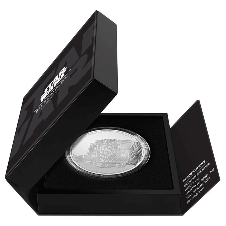 Silver STAR WARS Sandcrawler 1 oz - PF 2022 in the original coin case