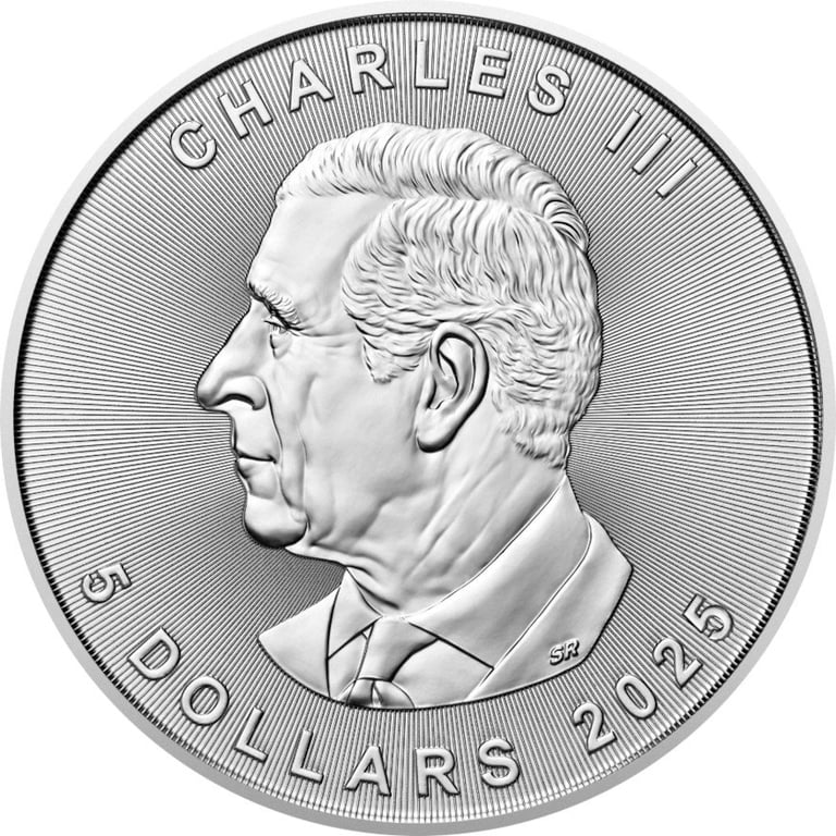 Back of the Silver Maple Leaf 1 oz - 2025
