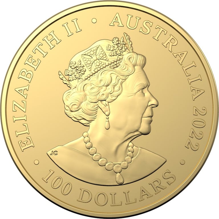 Back of the Gold Dusky Dolphin 1 oz - RAM 2022