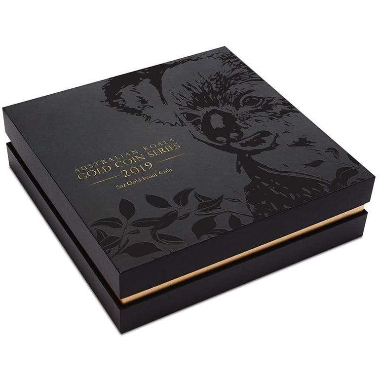 Original coin case of the Gold Koala 5 oz PF - 2019