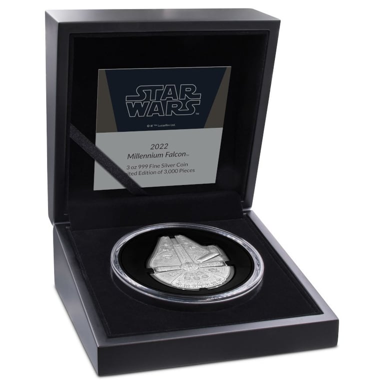 Silver STAR WARS 3 oz - Millennium Falcon - Proof 2022 in the original case