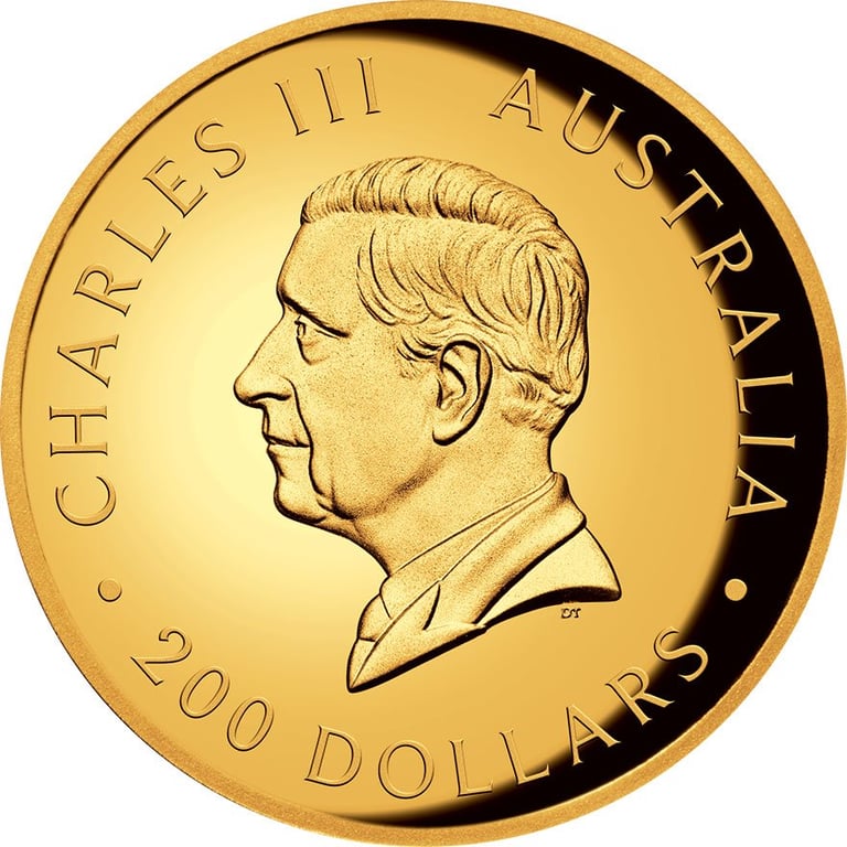 Back of the Gold Kangaroo 2 oz PF - High Relief 2024