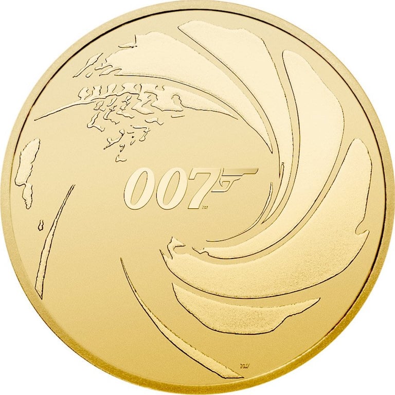 Front of the Gold James Bond 007 - 1 oz - 2020