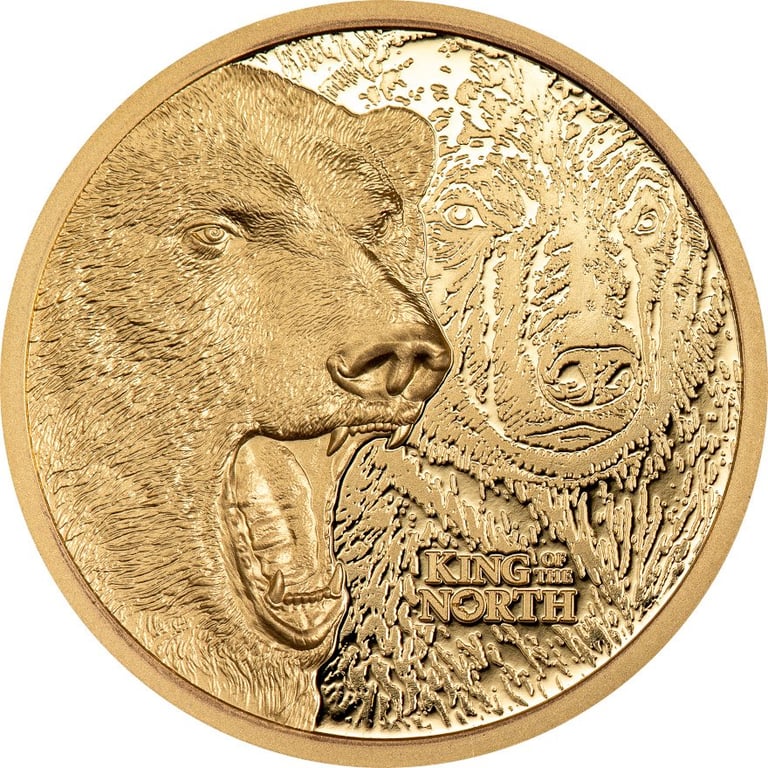 Front of the Gold King of the North - Polar Bear 1/4 oz PF - Ultra High Relief