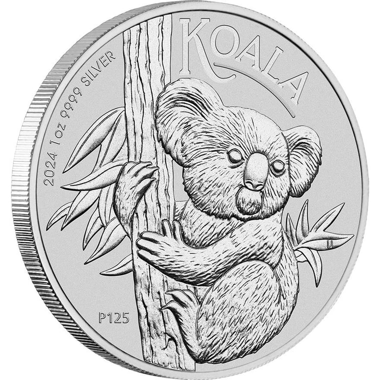 Side view of the Silver Koala 1 oz - 2024