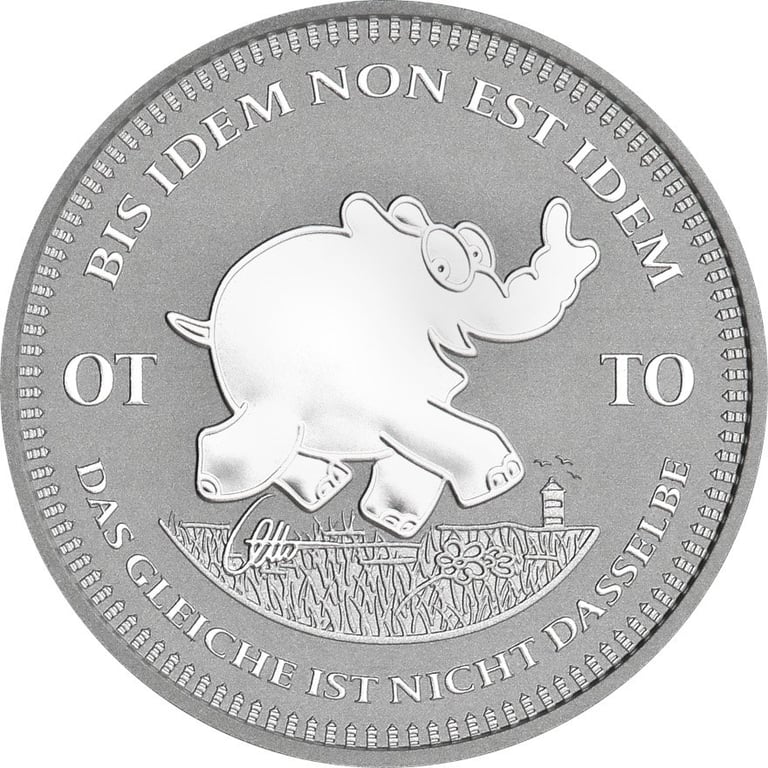 Front of the Silver Rim Ottifant 1 oz - Perth Mint 2023