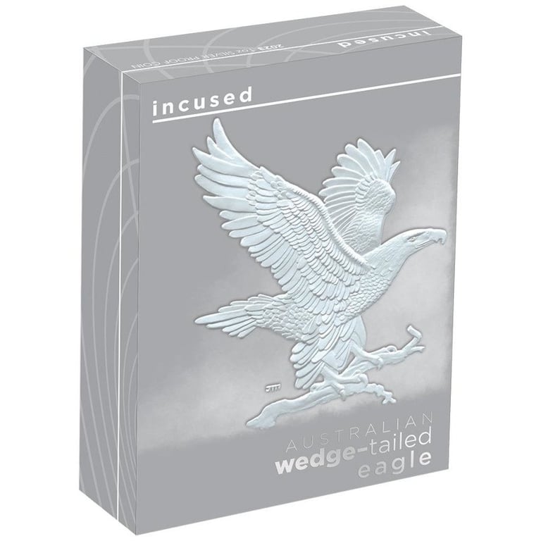 Original coin case of the Silver Wedge Tailed Eagle 1 oz PF - High Relief 2023