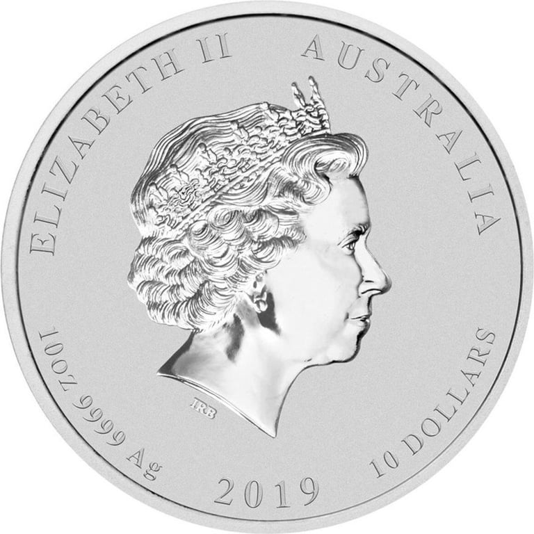 Back of Silver Lunar 10 oz - random years