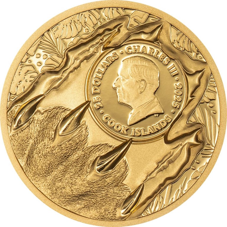 Back of the Gold King of the East - Tiger 1/4 oz PF - Ultra High Relief
