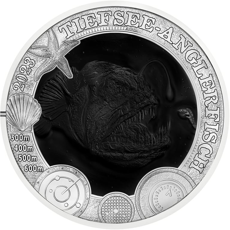 Front of the CuNi Luminous Sea Worlds “Tiefsee Anglerfisch” 3 EUR UN - 2023
