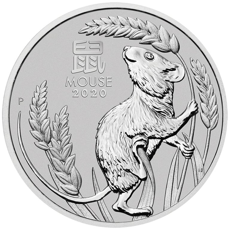 Front of the Platinum Coin Year of the Mouse 1/1 - 2020