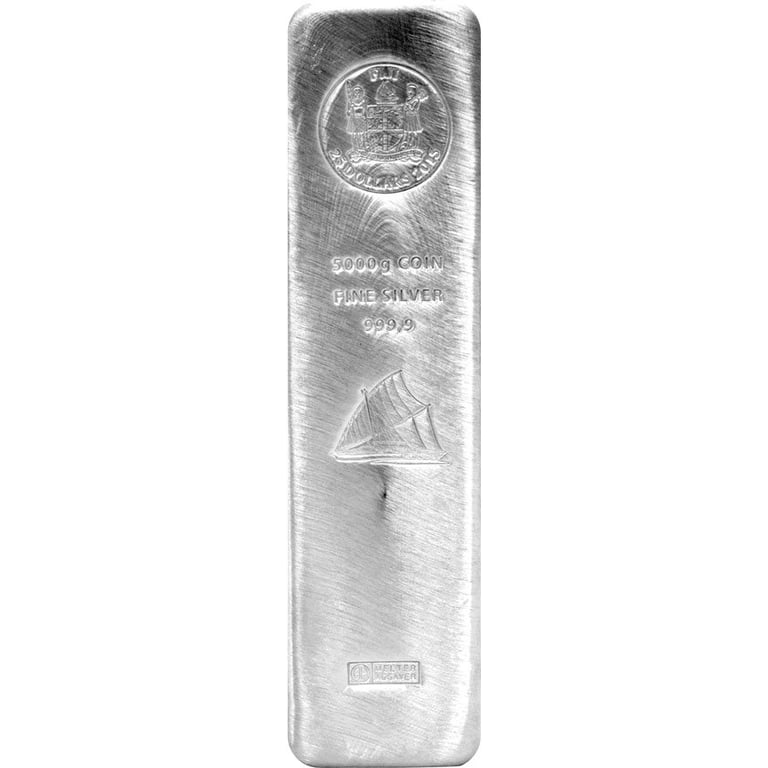 Front of the Fiji silver coin bar 5kg