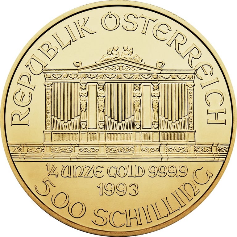 Back of the Gold Philharmonic 1/4 oz - ATS