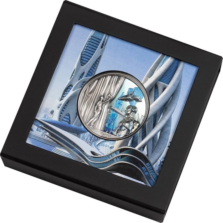 Silver Daydreamer 2 oz Antique Finish - 2022 in the original coin case