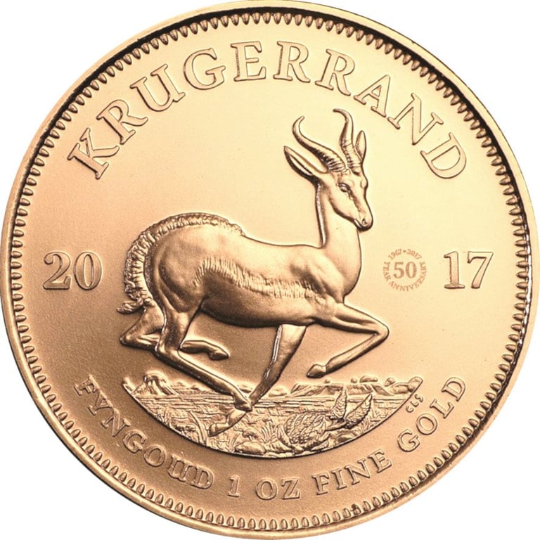 Back of the Gold Krugerrand 1 oz - 50th Anniversary 2017