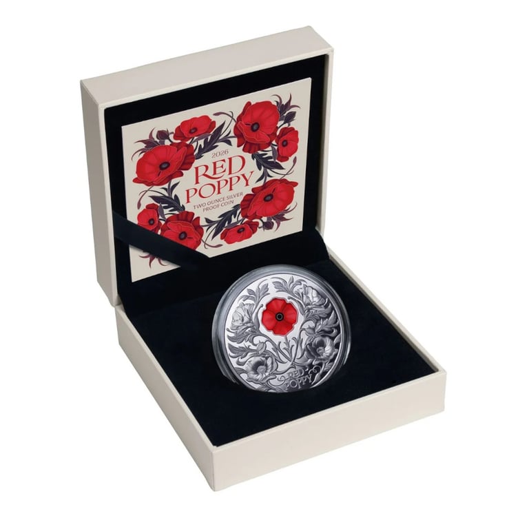 Coin case of Silver Red Poppy 2 oz PP - 2026