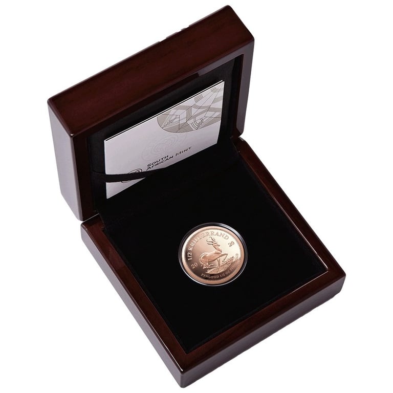 Gold Krugerrand 1/2 oz PF - 2020 in the original coin case
