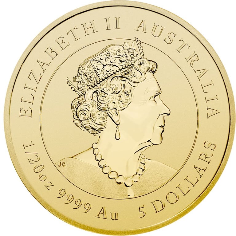 Back of the Gold Lunar III 1/20 oz - Mouse 2020