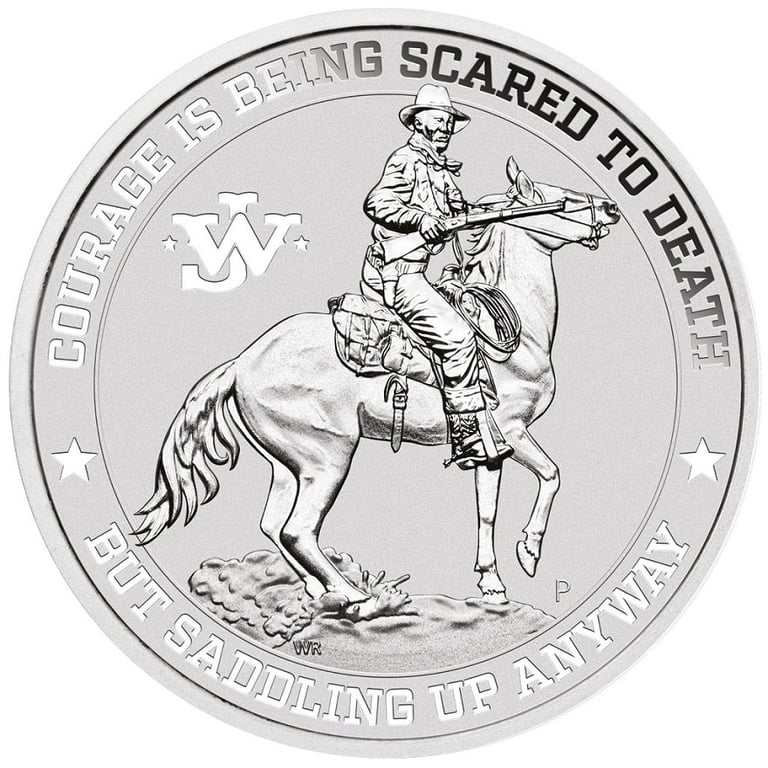 Front of the Silver John Wayne 1 oz
