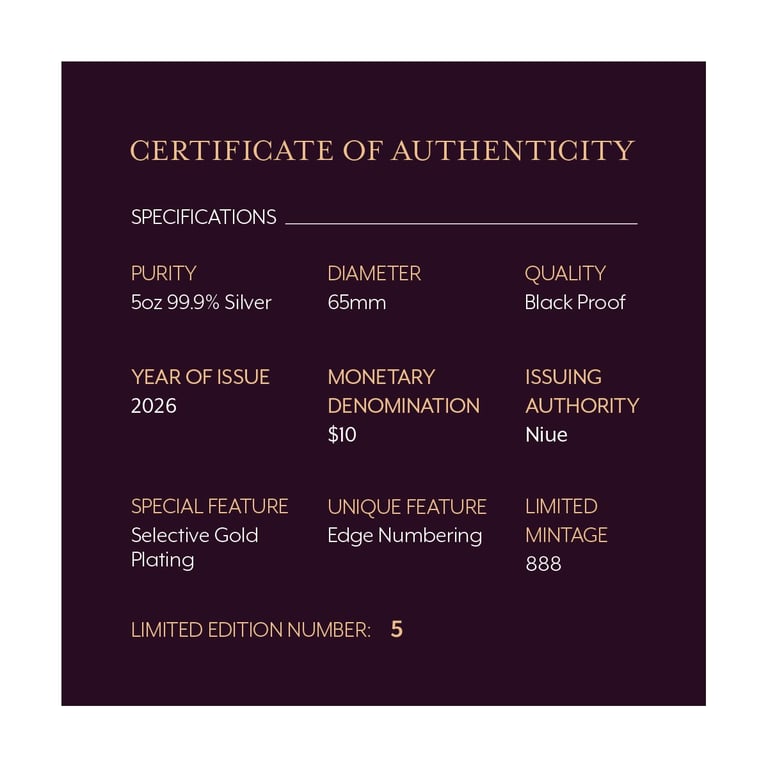 Certificate of the Silver Lunar Horse – 5 oz BF – 2026