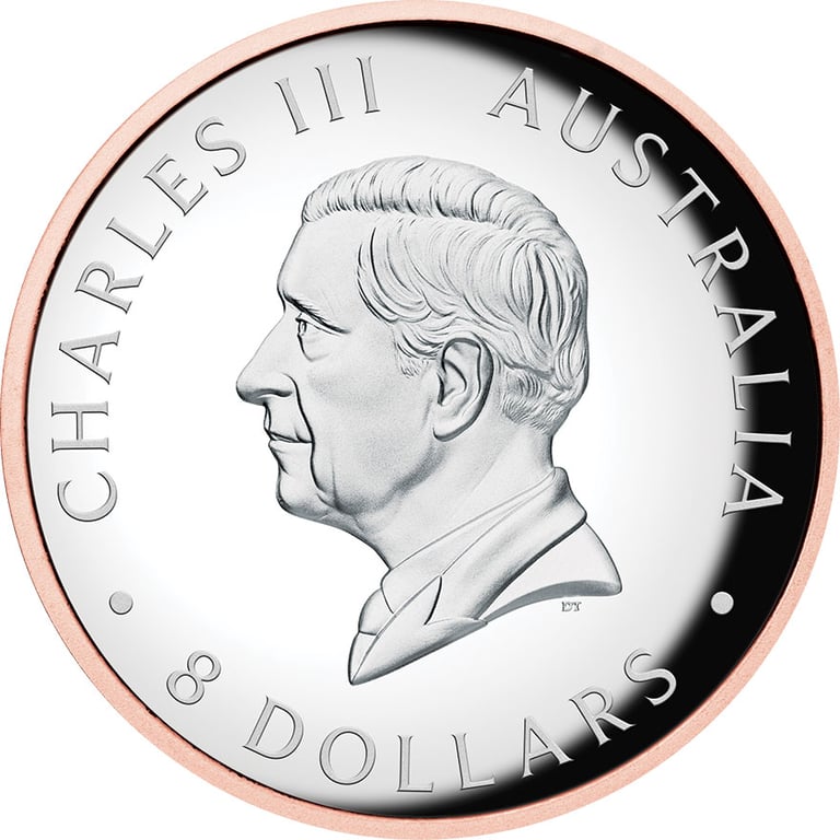 Back of Silver Koala 5 oz Proof – Partially Rose Gold-Plated 2026