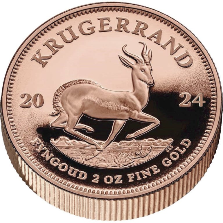 Side view of the Gold Krugerrand 2 oz PF - Piedfort 2024