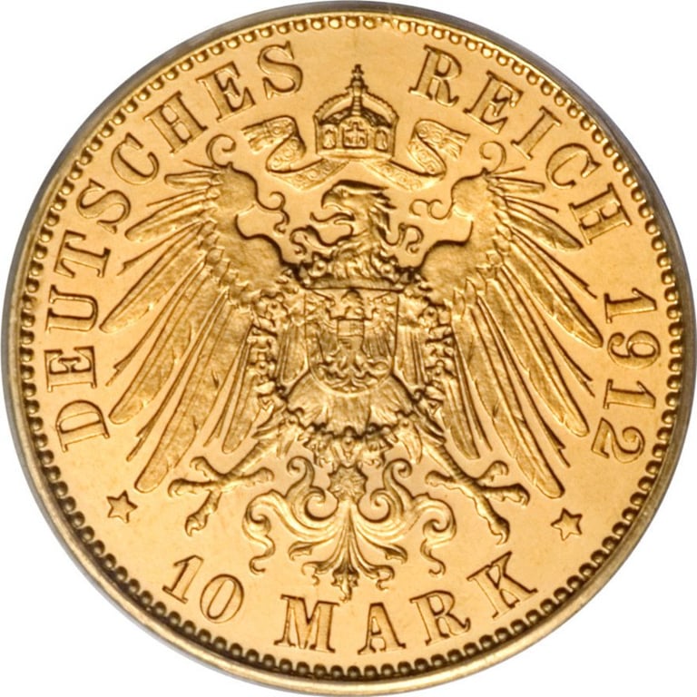 Front of the 10 Mark Reichsgold coin