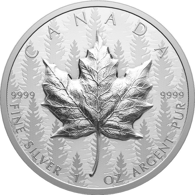 Front of the Silver Maple Leaf 1 oz RP - Ultra High Relief 2024