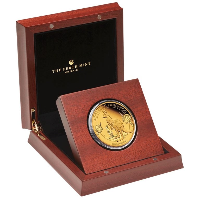 Gold Kangaroo 5 oz PF - 1st Edition in the original coin case