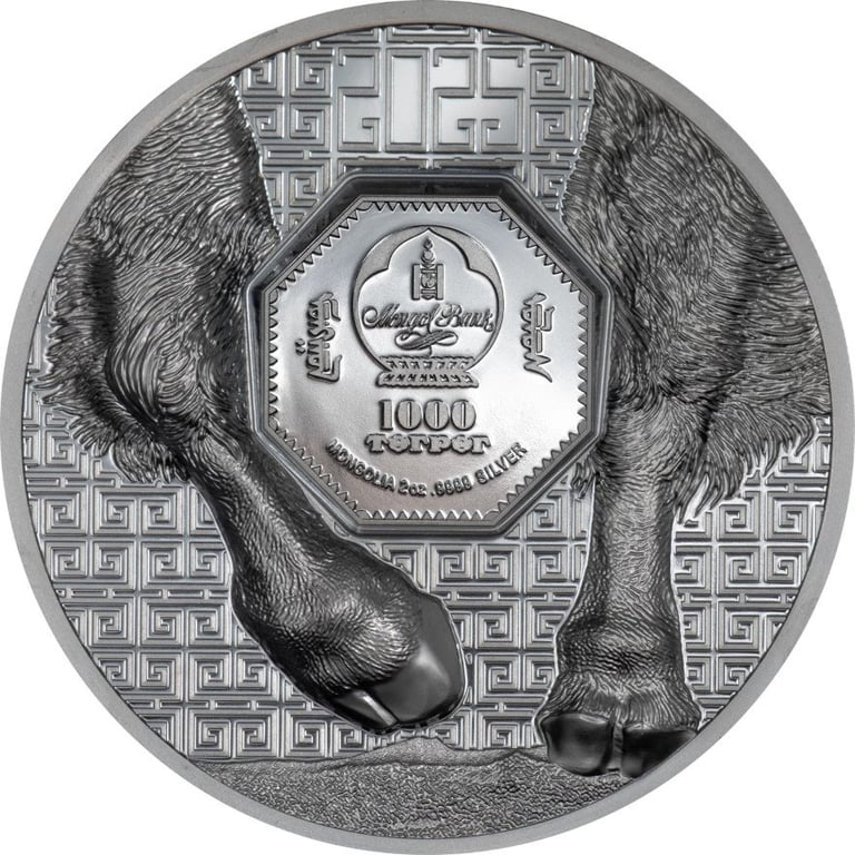 Back of the Silver Bison 2 oz Black Proof - High Relief 2025