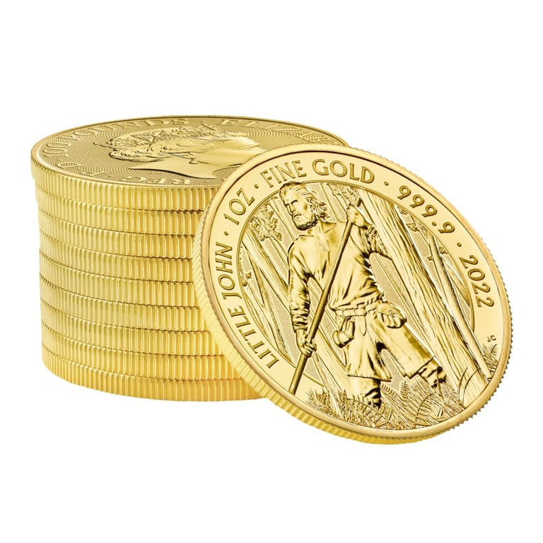 Side view of the Gold Little John 1 oz - Myths and Legends 2022