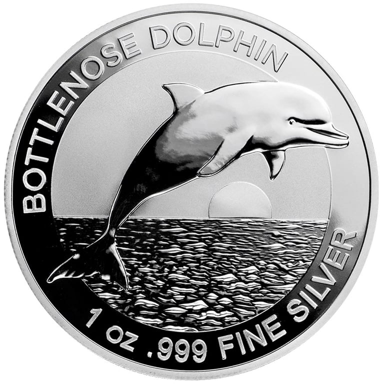 Front of the Silver Bottlenose Dolphin 1 oz 2019